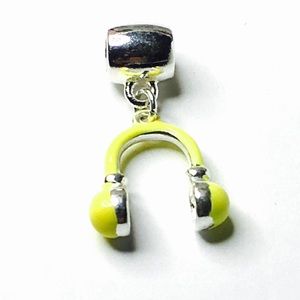 🎵Charm to fit Pandora Yellow Silver Music Pendant
